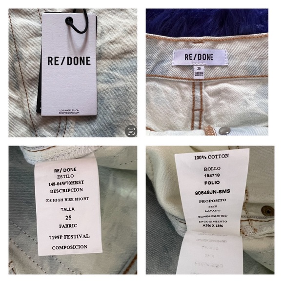 New! RE/DONE 70s High Rise Denim Shorts - Picture 8 of 8